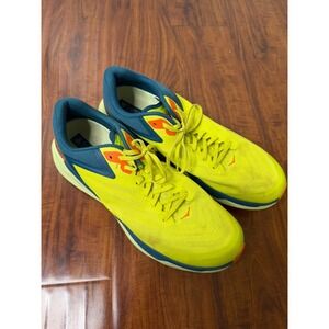 Hoka One One Men Zinal Trail Running Shoes Evening Blue Coral Yellow Size 13D